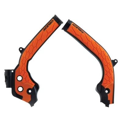 Acerbis X-Grip Frame Guards Black/16 KTM Orange For Husqvarna TX 300 2017-2018 - Imagem 1 de 2