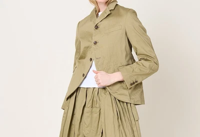 COMME DES GARCONS 曲面前定制飞镖夹克 RO-J021 卡其色/米色 L 全新无标签 — 第 1/4 张图片