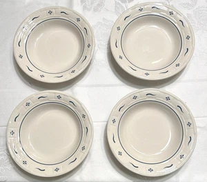 4 Longaberger CLÁSICO AZUL, tradiciones tejidas, sopa de borde, tazones para ensaladas 8" en muy buena condición - Imagen 1 de 3