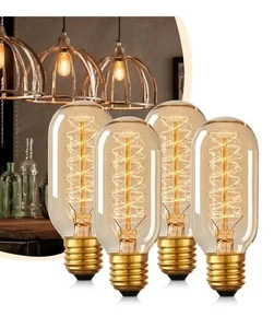 DORESshop Edison Bulbs, Vintage Edison Light Bulbs 40 Watt, T45, 110-130 Volts, - Picture 1 of 4