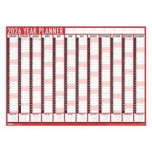 2026 Wall Planner, A1 Size 84 x 60 cm, Annual Calendar, Large Format, Full Year - Picture 1 of 11