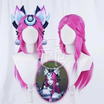 LOL League Of Legends Ahri Snow Moon Caitlyn Ver Розовый Парик Косплей Реквизит 80 см Волосы - Изображение 1 из 4