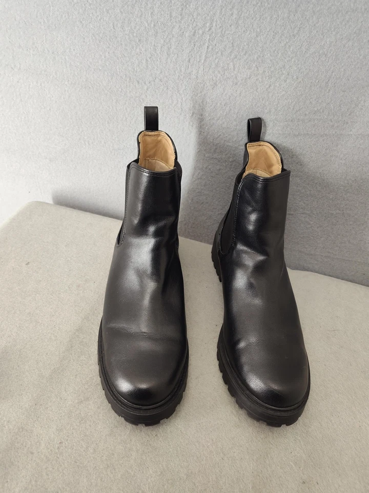 Journee Collection Botas Mujer Talla 8.5 Negro Chelsea Lug Suela Zapatos Sin Cordones Foto 1 de 4