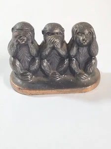Schimpansen Metallguss Sehen Sprechen Hören Keine Bösen Affen 3" Made In Japan - Bild 1 von 7