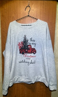 Sudadera Mujer Navidad Ver Películas Talla 2XL Manga Larga Gris Claro Foto 1 de 4