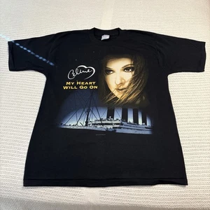 Vintage Celine Dion T Shirt My Heart Will Go On Titanic Lets Talk About Love 99 - Picture 1 of 12
