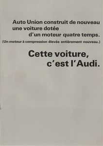 Catalogue brochure Audi F 103 (dér. DKW F 102) moteur Mercedes 1966 FR version 1 - Photo 1/4