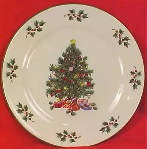 Gibson Noel Morning Salatteller Weihnachtsbaum Geschenke Porzellan - Bild 1 von 4