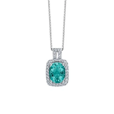 Blue Flourite And White Topaz Pendant 9ct Yellow Gold 375 Hallmark British Made - Image 1 of 3