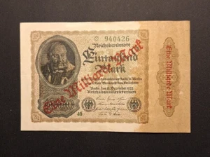 1922 Germany 1000 Mark Overprint "1 Million Mark" -Very Nice Circ Note-c6137xcn - Picture 1 of 2