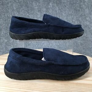 Totes Shoes Mens XL 10 Toasties Casual Comfort Slip On Moc Loafer Blue Fabric