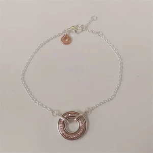 & Pavé Kette Armband 16cm/18cm/20cm Pandora Signature Bicolor Logo - Bild 1 von 5