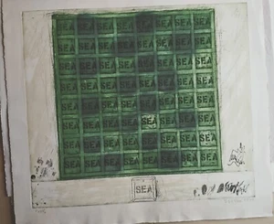 Tilson Joe. "Sea" 1979. Radierung/Federlack cm.87x96,5. P.d'A. Grafik Uno - Bild 1 von 3