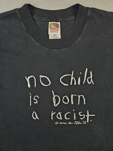 Vintage No Child Is Born A Racist Art Tee By Buddy Shapiro, Size  XL (25x31") - Picture 1 of 18