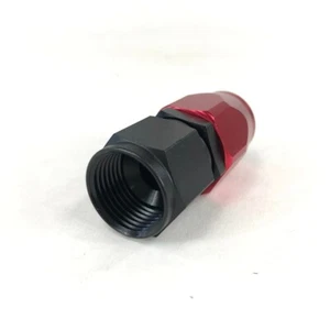 -10AN Straight Swivel Seal Oil/Fuel/Gas Hose Line End Fitting Adapter Black/Red - Foto 1 di 12