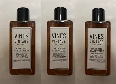 3 x Vines Vintage American Bay Rum Hair Tonic 200ml.