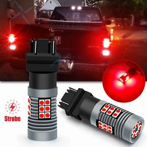 For RAM 1500 2500 3500 14-16 3157 Red Strobe Flash Brake Tail Light Bulbs Safety - Picture 1 of 12