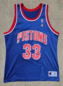 Vintage Champion DETROIT PISTONS GRANT HILL #33 JERSEY (Size 44 - Made in USA) - Picture 1 of 4