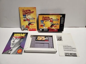 The Itchy & Scratchy Game (Super Nintendo, 1995) SNES CIB Complete TESTED - Picture 1 of 13