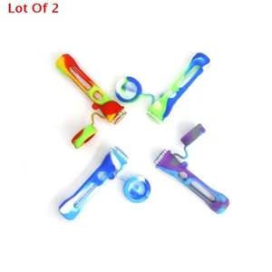 2PCS New Convenient Capped Silicone Cigarette Pipes Random Colors for Durability - Picture 1 of 16