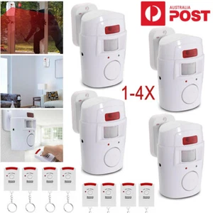 1-4X Wireless PIR Motion Sensor Alarm & Remote Controls Home Caravan Shed Garage - Picture 1 of 24
