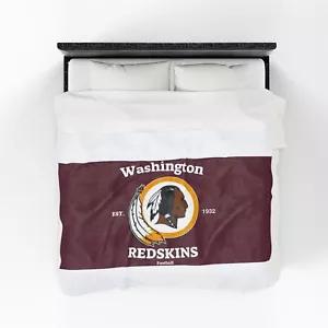 Acogedora manta de felpa de terciopelo para aficionados al fútbol americano Washington REDSKINS - Imagen 1 de 16
