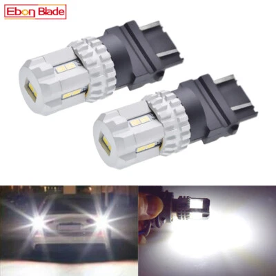 2 X WHITE LED P27/7W 3157 6000K DUAL BRIGHTNESS WHITE BULB TOYOTA FORD JEEP - Image 1 of 4