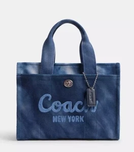 ❤️ Coach Cargo CU029 Silver/Midnight Navy Small Tote Bag 26 With Tie Dye - Picture 1 of 7