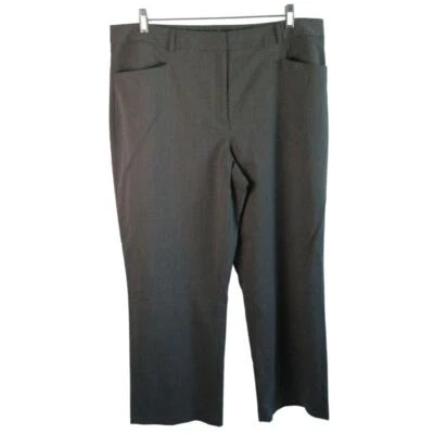 Lands End Women's Plus Mid Rise Gray Straight Wide Leg Zip Front Pants Size 18W - Image 1 of 4