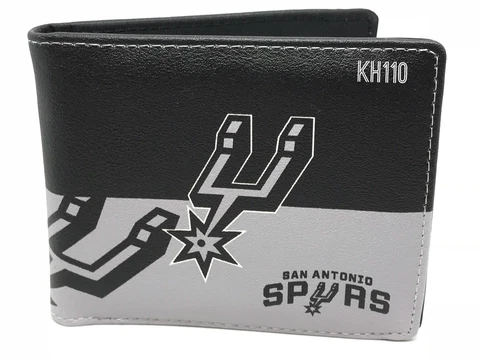 NBA San Antonio Spurs Men's Printed Logo Leather BiFold Wallet Cover