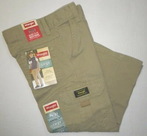 NWT Wrangler Boys Cotton Twill Cargo Pants Beige Khaki 9CGLWDZ Little Kid 4 REG - Picture 1 of 8