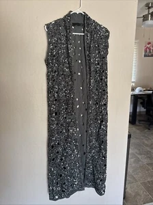 Zara Trinny Gilet Long Waistcoat Vest M Made In India - Picture 1 of 14