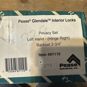 Pease Glendale Interior Privacy Lock Left Hand Brass Finish Backset 2-3/4" - Picture 1 of 5