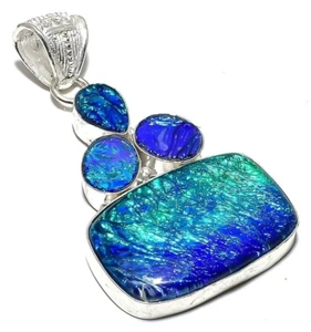 Australian Triplets Opal Gemstone 925 Sterling Silver Handmade Jewelry Pendant - Picture 1 of 8