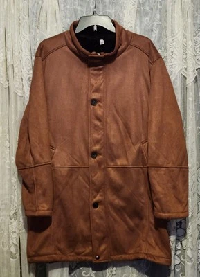 Chaqueta de mujer vintage de gamuza naranja quemado forrada suave manga larga botón cremallera L Foto 1 de 4