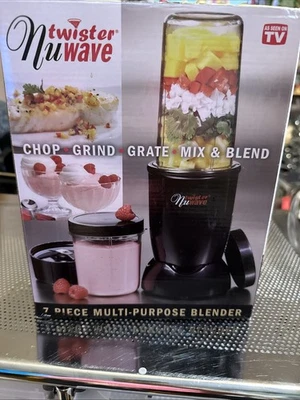 Mini licuadora multiusos Nuwave Twister 7 piezas negra como se ve en la televisión nueva casa Foto 1 de 4
