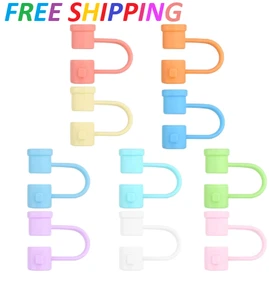 Juego de 10 piezas de funda de pajita de silicona reutilizable compatible con - Imagen 1 de 7