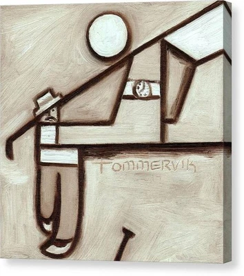 Arte de pared de golf de 12" x 12" | Impresión en lienzo de la hora de la camiseta de golf de Tommervik | Regalo para papá Foto 1 de 3