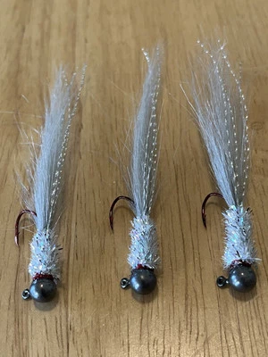 Three hand tied 1/16 crappie jigs  - Image 1 of 3