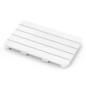 21,5 pulgadas X 13,5 pulgadas Alfombra de baño rectangular HIPS blanca con almohadillas antideslizantes para los pies - Imagen 1 de 9
