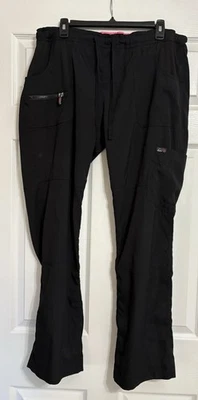 Koi lite™ 修身 L 码常规黑色女式机械弹力磨砂裤 — 第 1/4 张图片