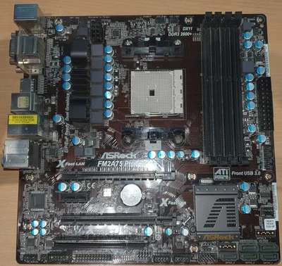 ASRock FM2A75 Pro4-M Micro ATX PC Motherboard AMD FM2 CPU DDR3 Mainboard - Image 1 of 2