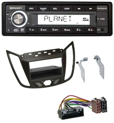 Continental USB 1DIN AUX DAB MP3 Autoradio für Ford C-Max / Kuga - dunkelbraun - Bild 1 von 4
