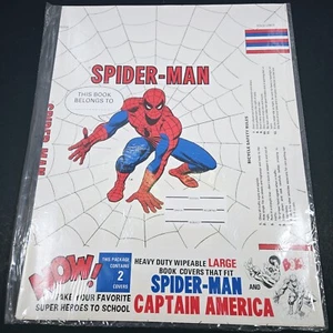 Seltene 1975 Marvel Comics Captain America Spider-Man Schulbuchhüllen NEU - Bild 1 von 12