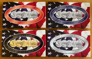2007 US MINT STATE QUARTER COLLECTION PHILADELPHIA DENVER PLATINUM GOLD EDITION - Picture 1 of 2