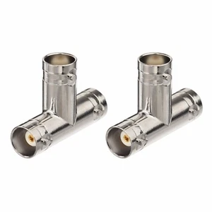2-Pack BNC Female to Female to Female Connector Adapter for CCTV CATV Camera - Picture 1 of 4