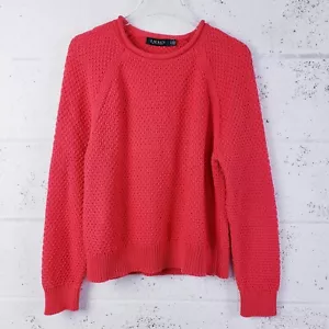 Lauren Ralph Lauren Chunky Knit Roll Neck Sweater Womens Large Mango Pink - Picture 1 of 6