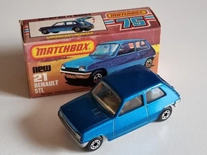 Matchbox Superfast Renault 5TL No.21 Blue 1978 Lesney with Box VGC - Imagen 1 de 14