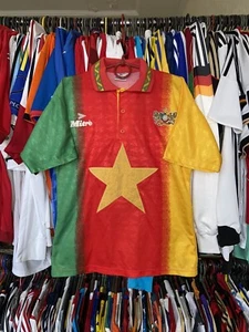 CAMEROON 1994 1995 HOME FOOTBAL SHIRT SOCCER JERSEY MITRE sz 38/40 MEN - Picture 1 of 12