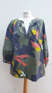 White Stuff Women's Jemima Cotton Floral Print Top green/ Multi Size 12 QVC  new - Picture 1 of 3